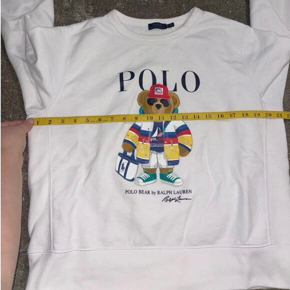 Polo Ralph Lauren bear white crewneck sweatshirt (size XL) - Picture 6 of 7